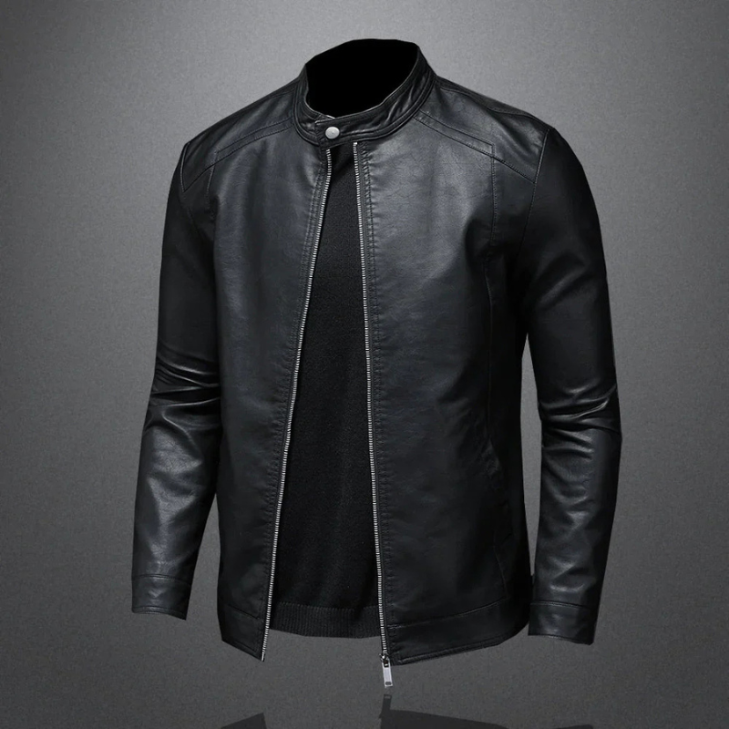 Giacca Biker Uomo con Zip Vestibilità Slim Casual