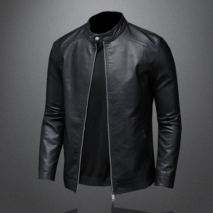 Giacca Biker Uomo con Zip Vestibilità Slim Casual