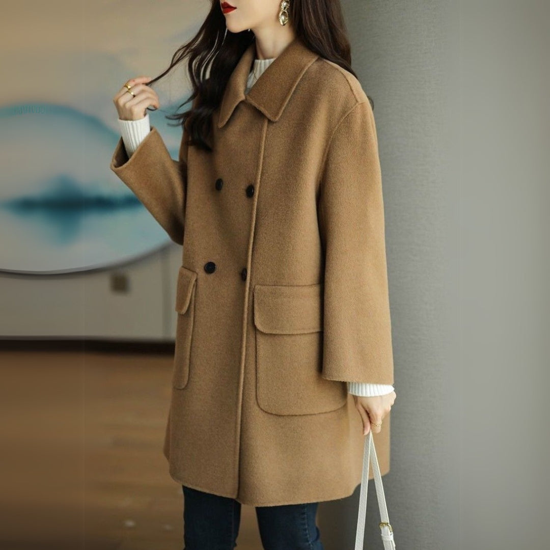 Cappotto Doppiopetto Donna Taglio Classico Manica Lunga