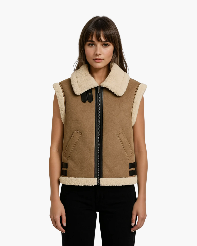 Gilet Donna in Pelliccia Sintetica Caldo Stile Shearling - Vesarelli