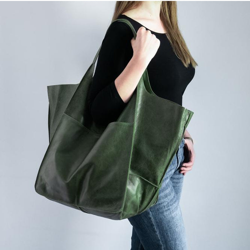Borsa Donna in Pelle Vintage Oversize Spaziosa