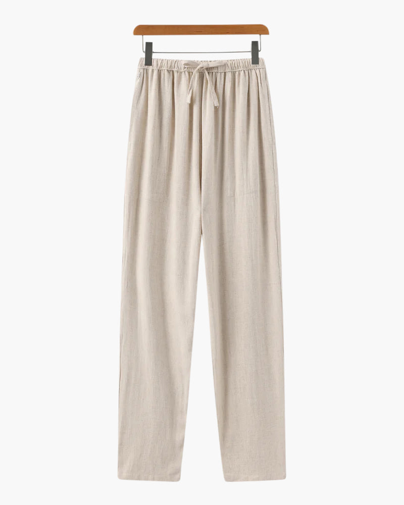 Pantaloni Uomo in Lino Slim Fit Vestibilità Comoda Estiva - Vesarelli