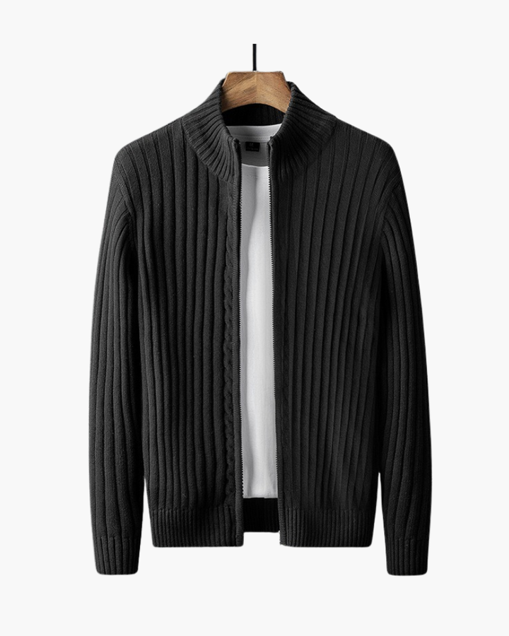 Gilet Uomo con Zip Tessuto Morbido Vestibilità Classica
