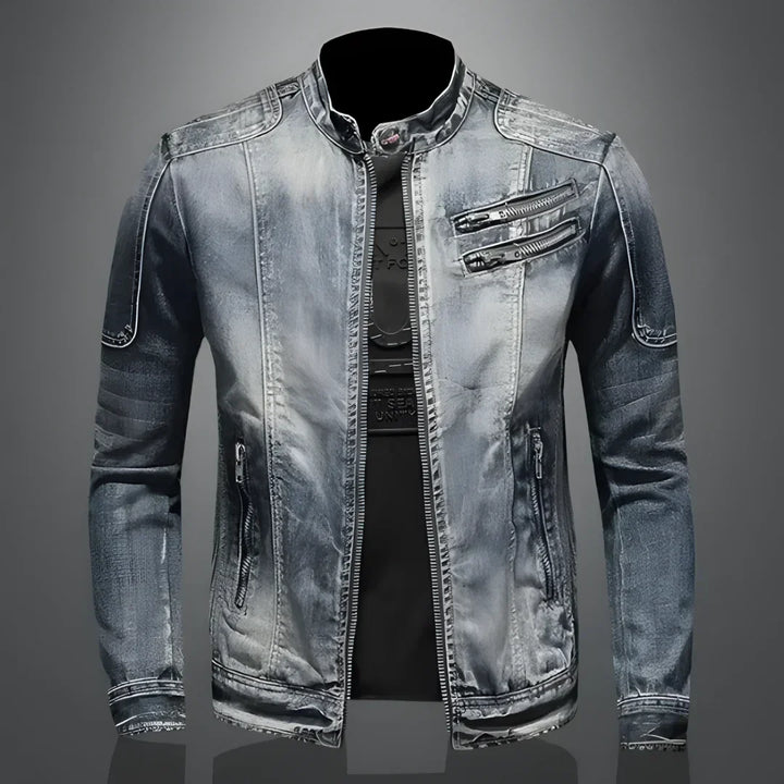 Giacca Uomo con Zip Tessuto Tecnico Stile Moderno - Vesarelli