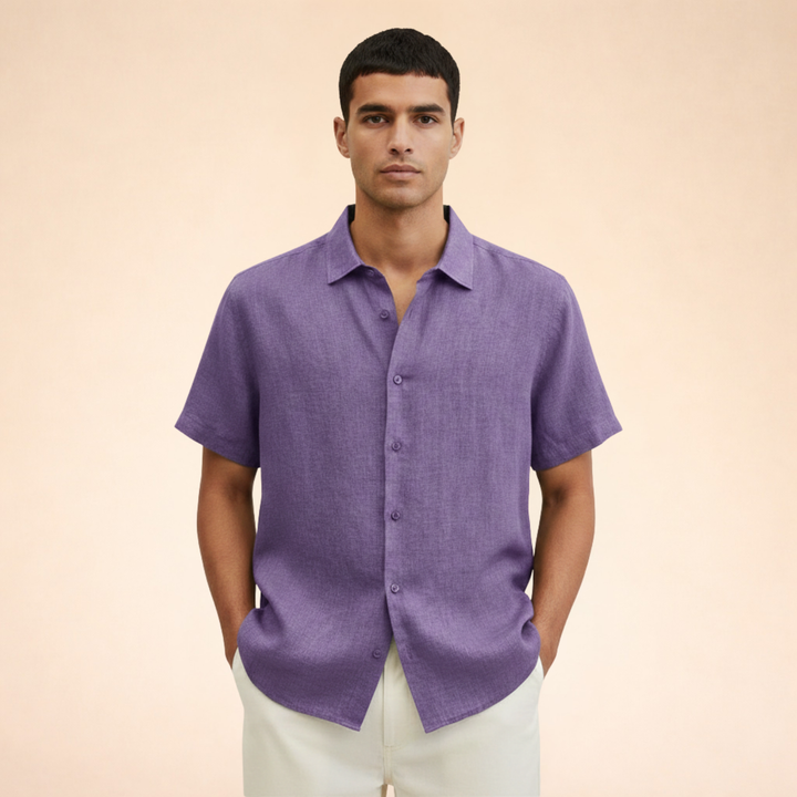 Camicia Uomo Estiva in Lino Vestibilità Moderna