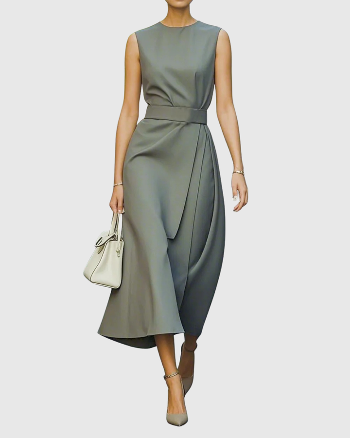 Abito Donna Elegante Collo Rotondo Linea Pulita Vestibilità Classica
