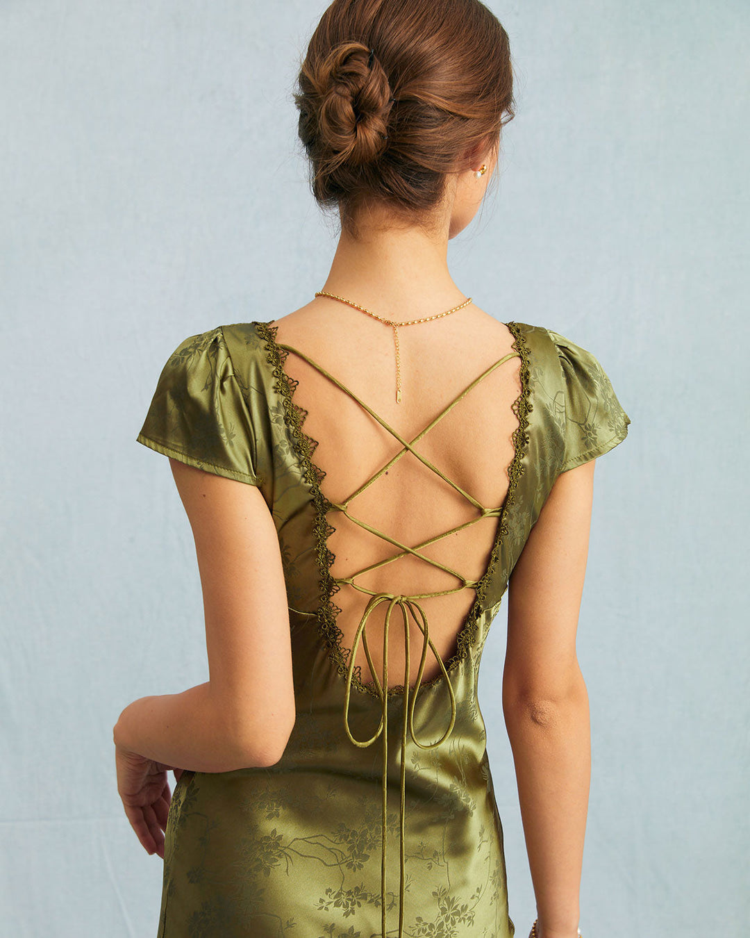 Abito Midi Donna Jacquard Manica Corta Elegante