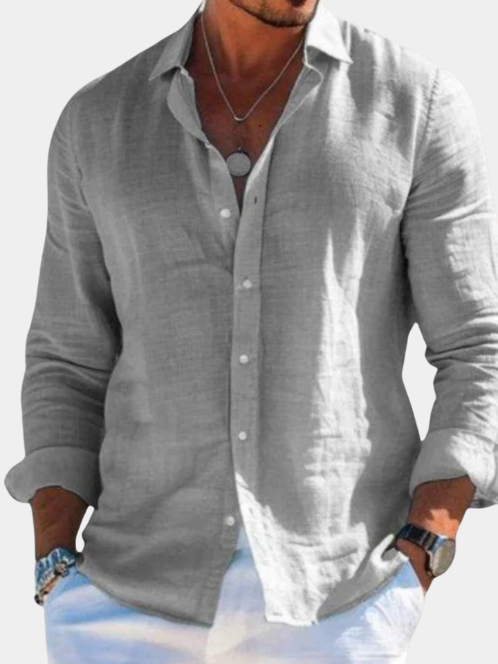 Camicia Uomo Casual in Lino Leggera e Versatile - Vesarelli