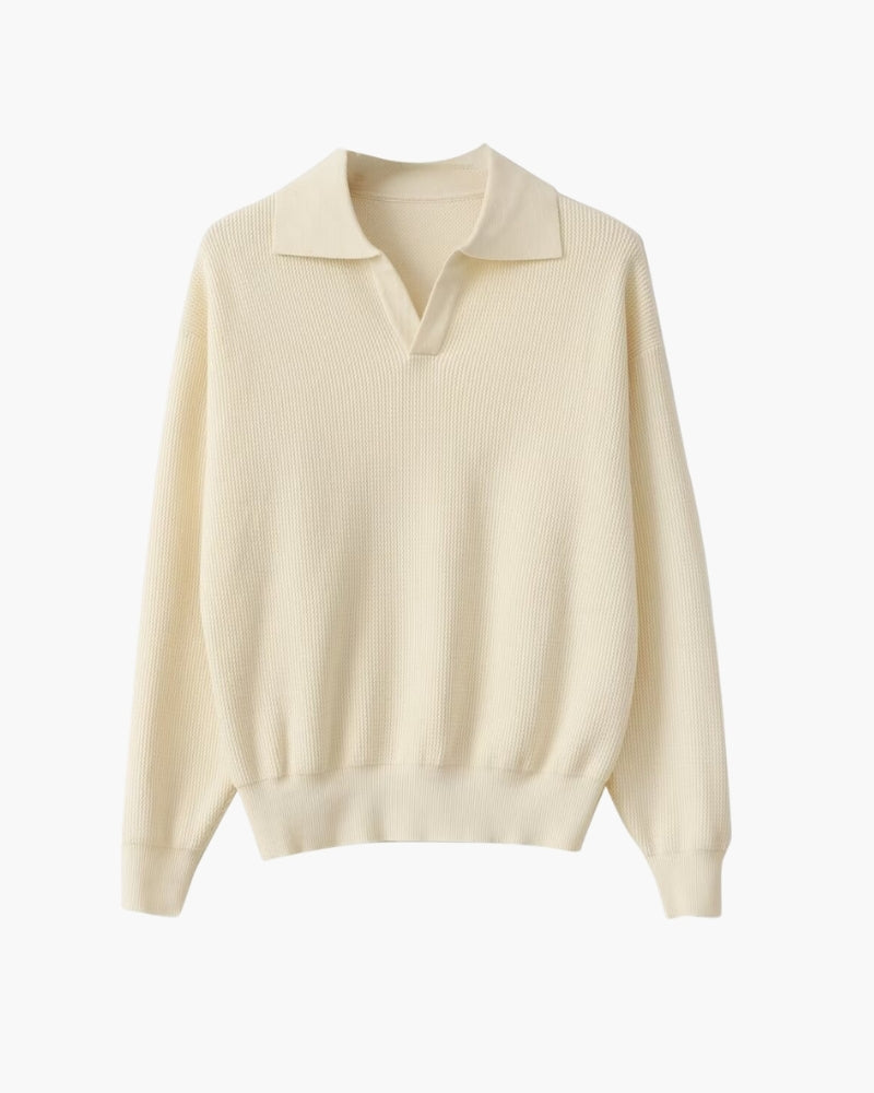 Maglione Polo Uomo in Maglia Testurizzata Vestibilità Comfort - Vesarelli