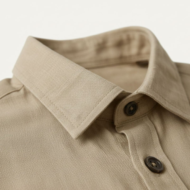 Camicia Uomo in Lino Manica Lunga Stile Vintage