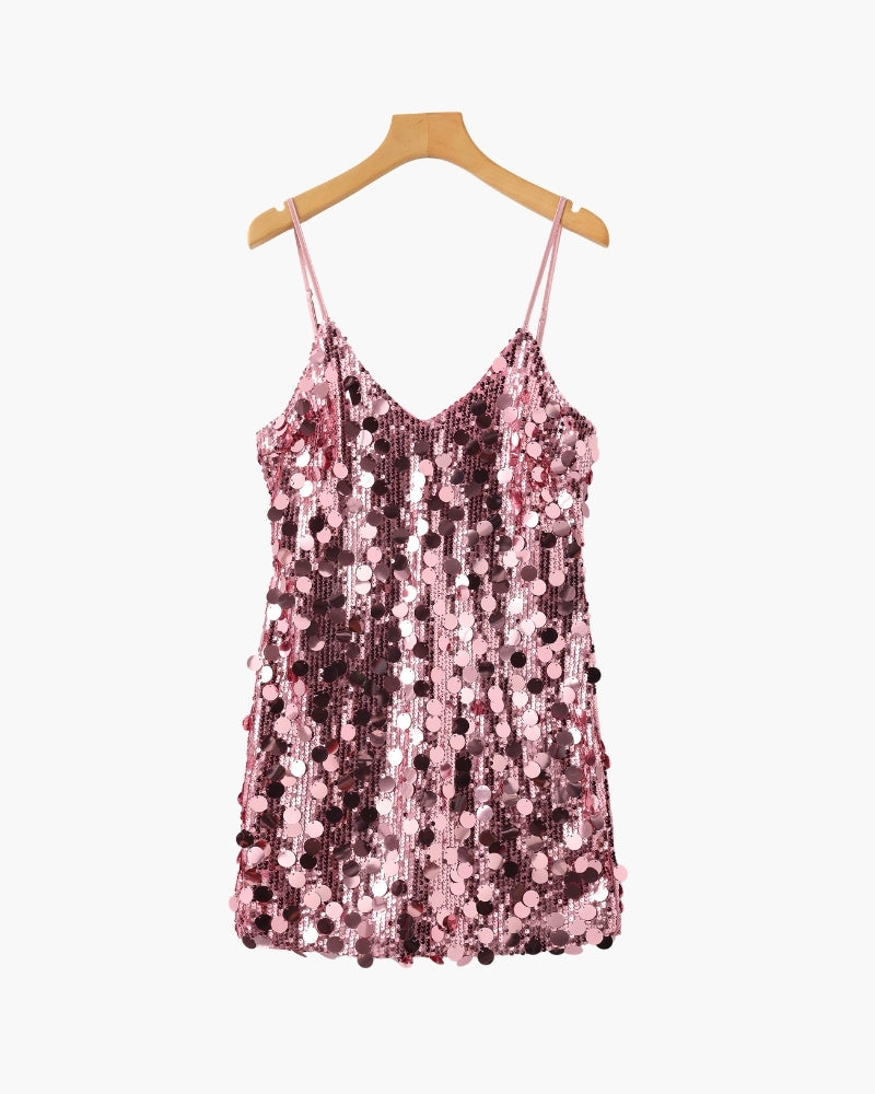 Abito Mini Donna in Paillettes Linea Slip Elegante - Vesarelli