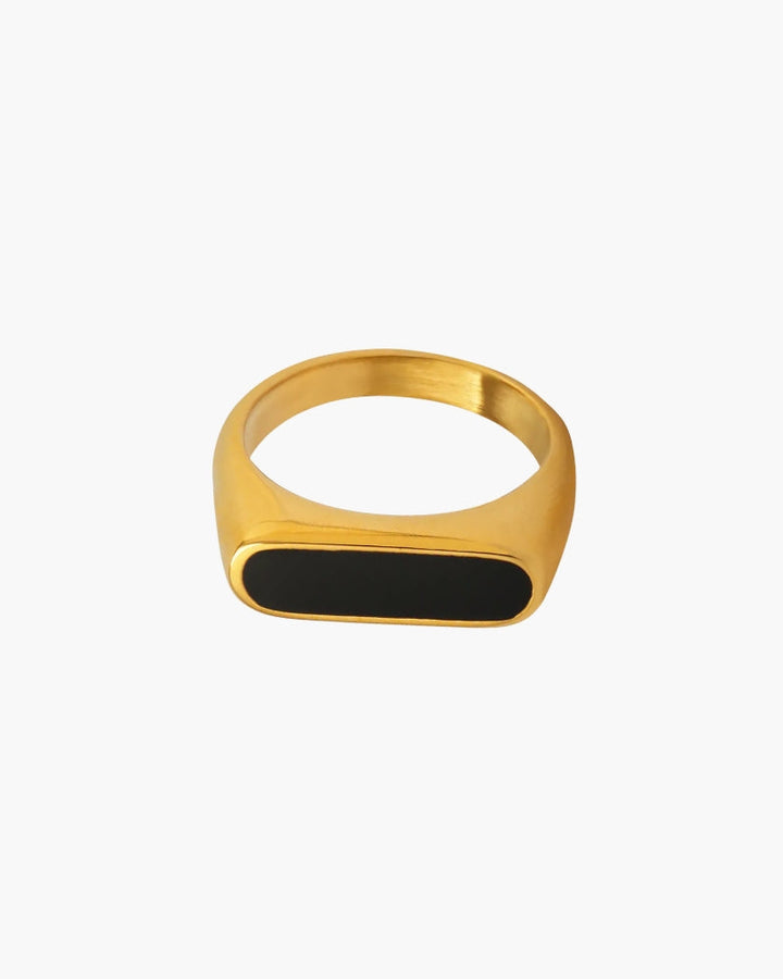 Anello Uomo in Obsidiana Design Minimal Moderno - Vesarelli
