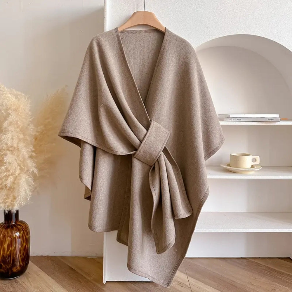 Cappotto Donna in Tessuto Antivento Mantella Oversize Manica Lunga - Vesarelli
