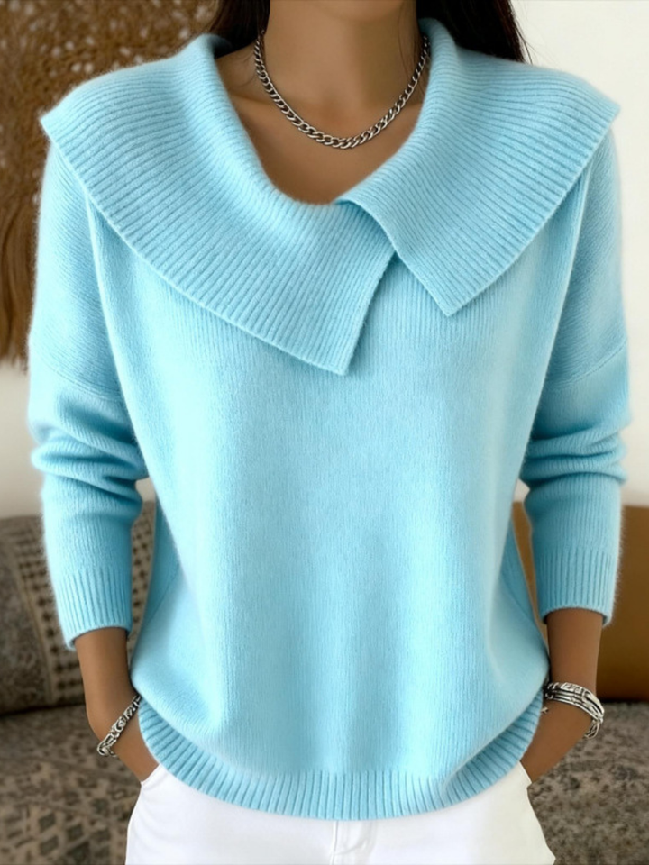 Maglione Donna Collo a Coste Maniche Lunghe Elegante