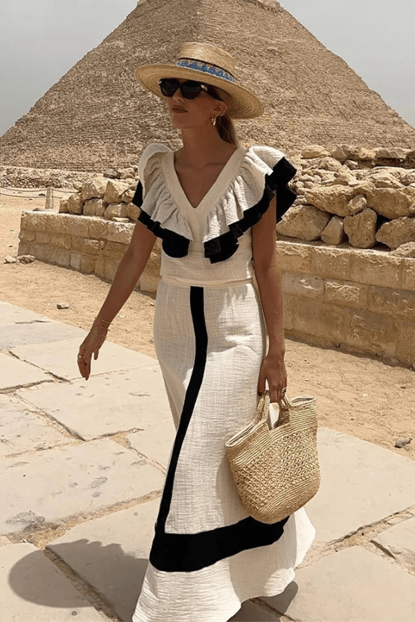 Gonna Midi Donna Vita Alta Tessuto Leggero Elegante - Vesarelli