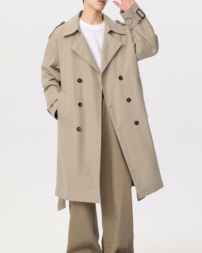 Cappotto Trench Uomo Doppiopetto Classico Vestibilità Regolare