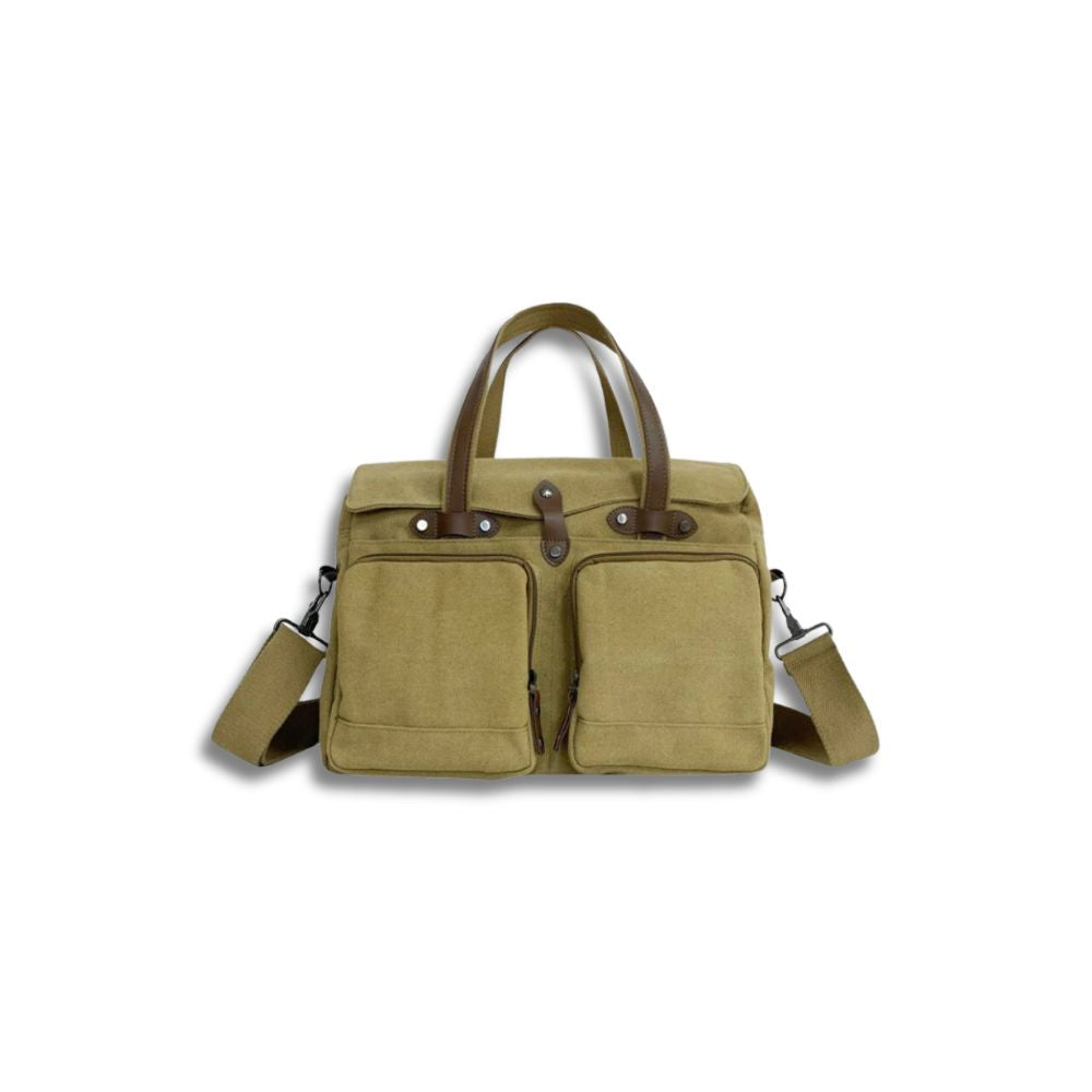 Borsa da Viaggio Uomo in Tela Vintage Tracolla Grande - Vesarelli