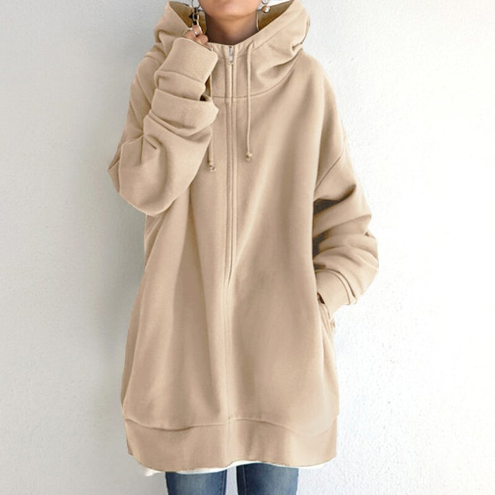 Felpa Donna con Cappuccio Tessuto Morbido Oversize