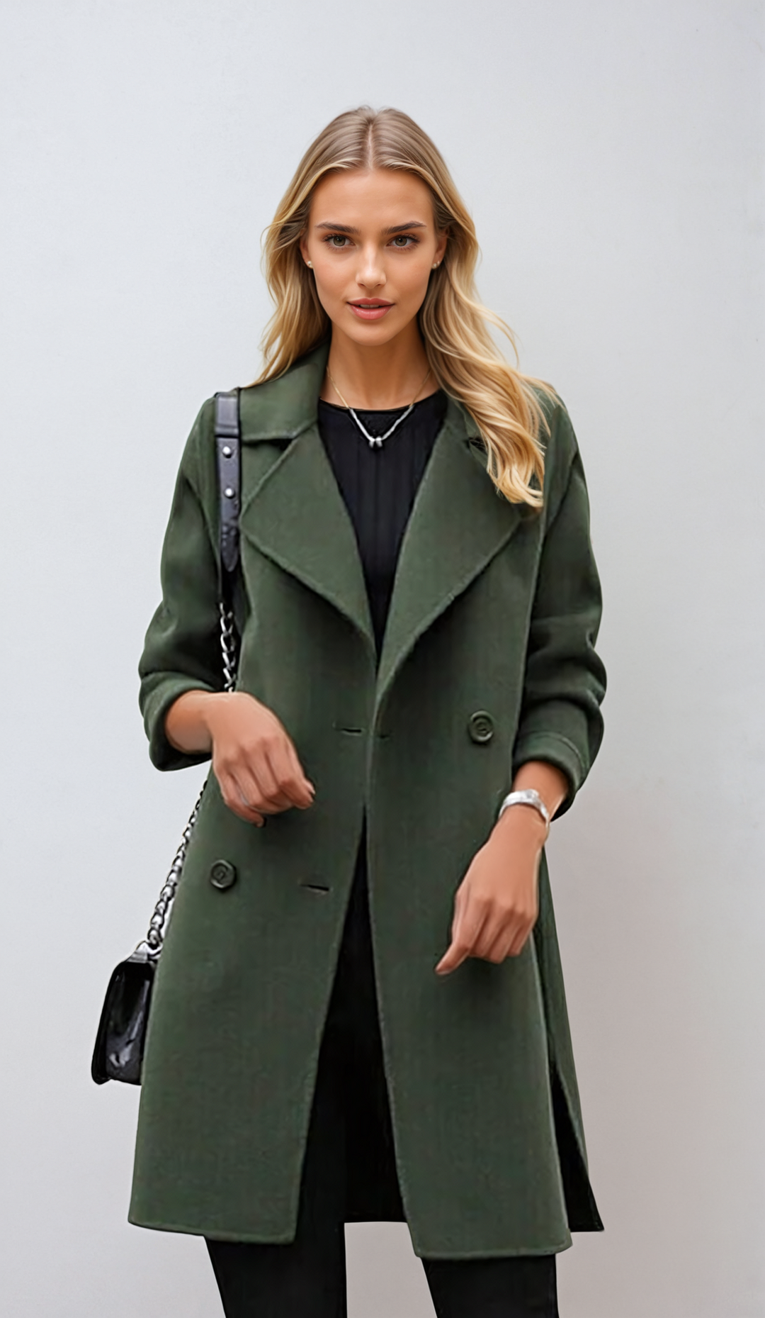 Trench Donna Leggero Caldo Lunghezza Lunga