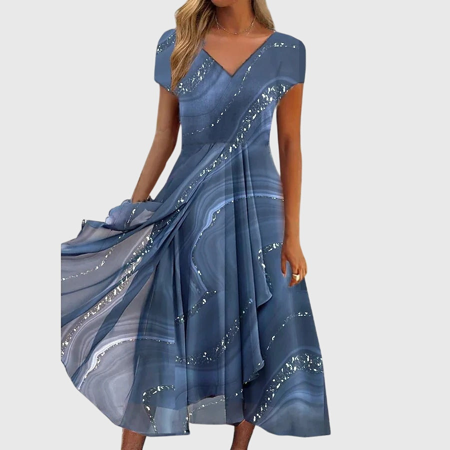 Abito Midi Donna Tessuto Leggero Linea Fluttuante - Vesarelli