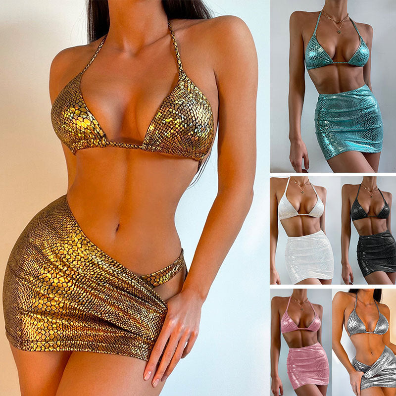 Set Bikini Donna Estivo Stampa Serpente Due Pezzi - Vesarelli
