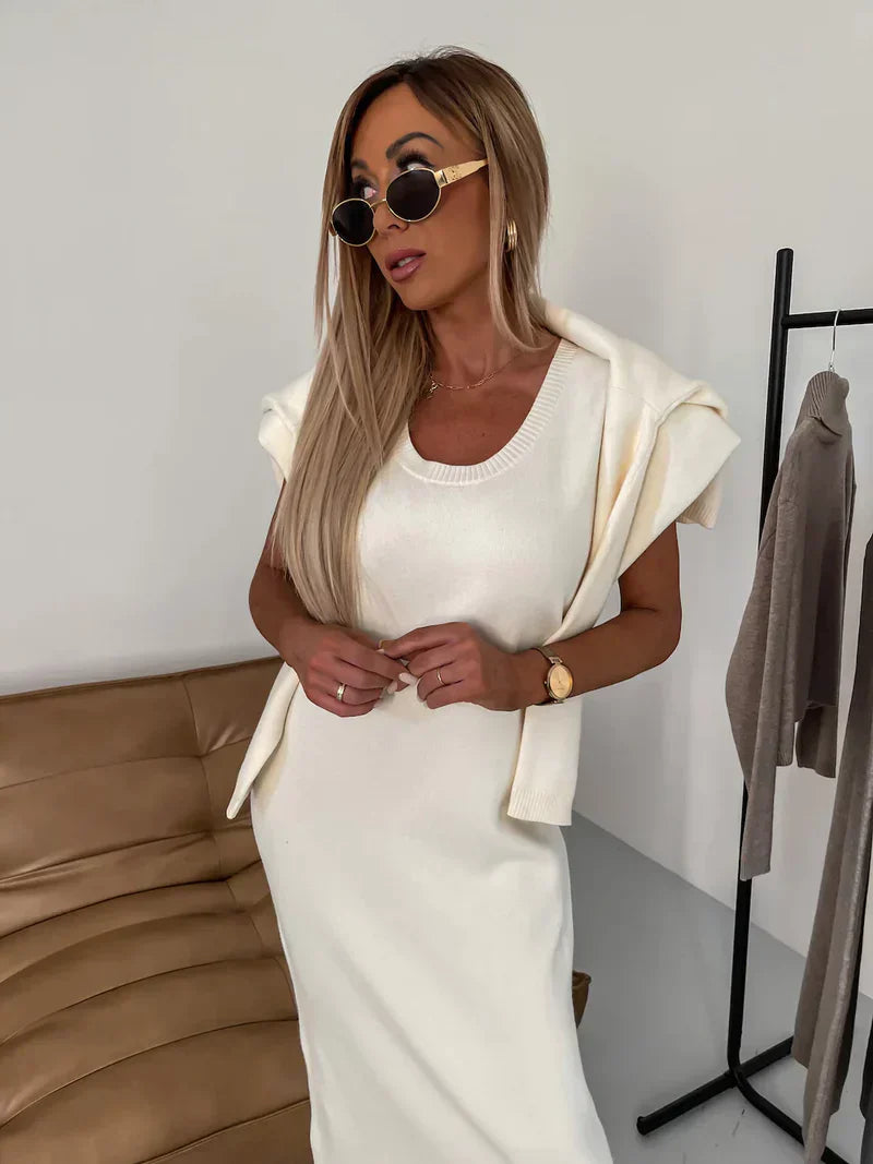 Completo Donna Abito e Maglione Coordinato Vestibilità Regular
