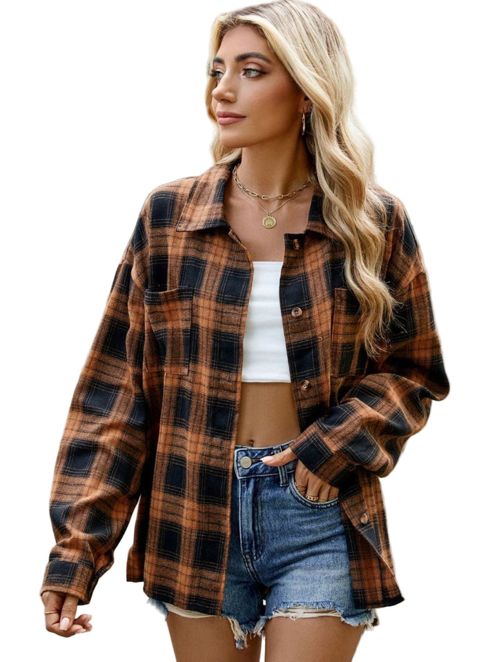 Camicia Donna Cotone Quadri Maniche Lunghe Stile Casual - Vesarelli