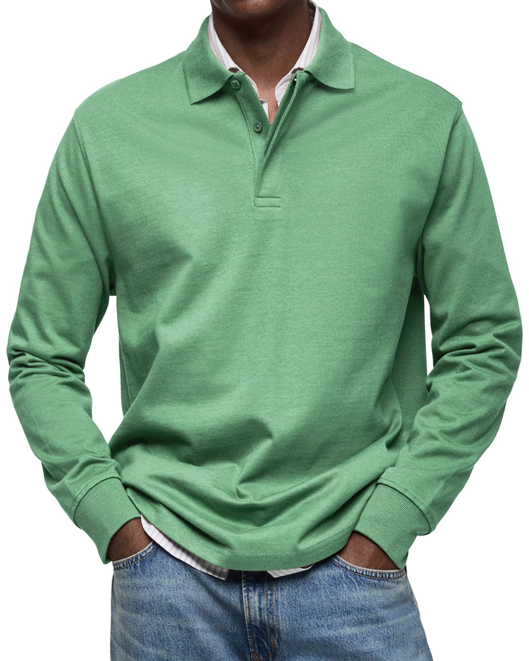 Polo Uomo Maniche Lunghe Stile Casual