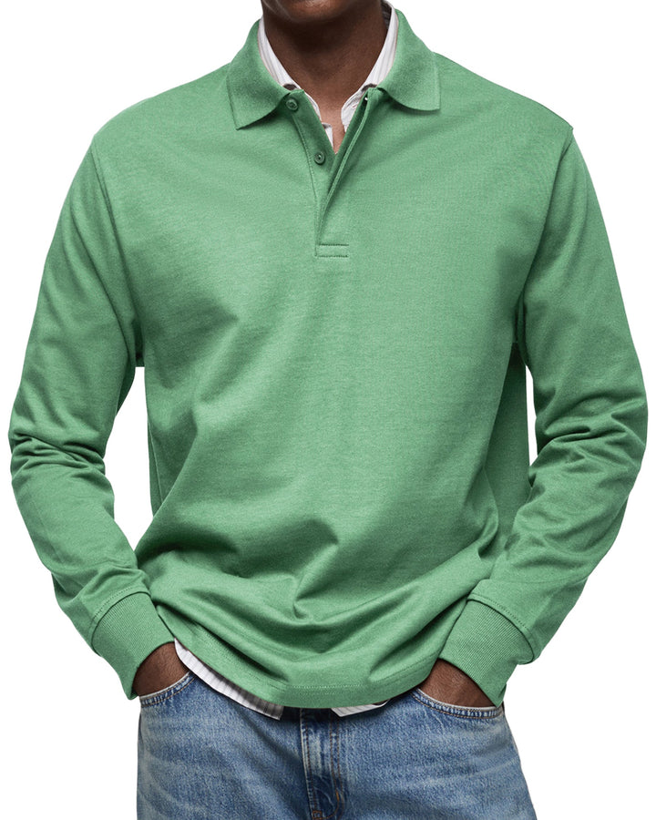 Polo Uomo Maniche Lunghe Stile Casual