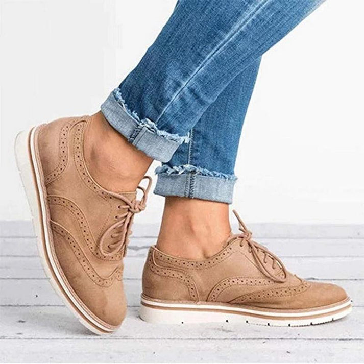 Sneakers Donna con Lacci e Decorazioni Brogue Eleganti Comode