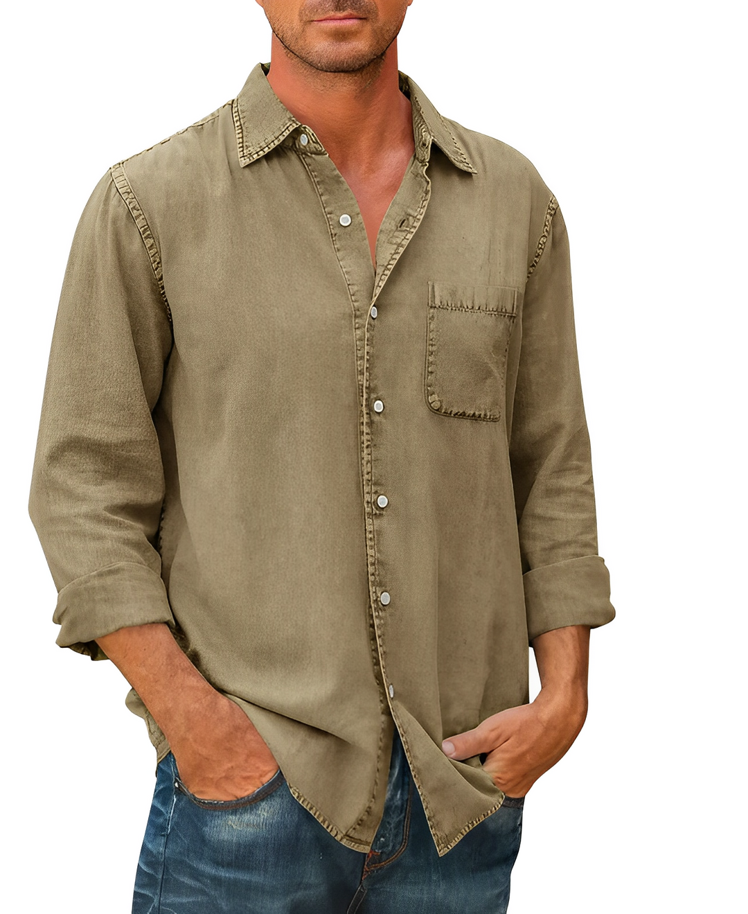 Camicia Uomo Casual in Denim Vestibilità Regular - Vesarelli