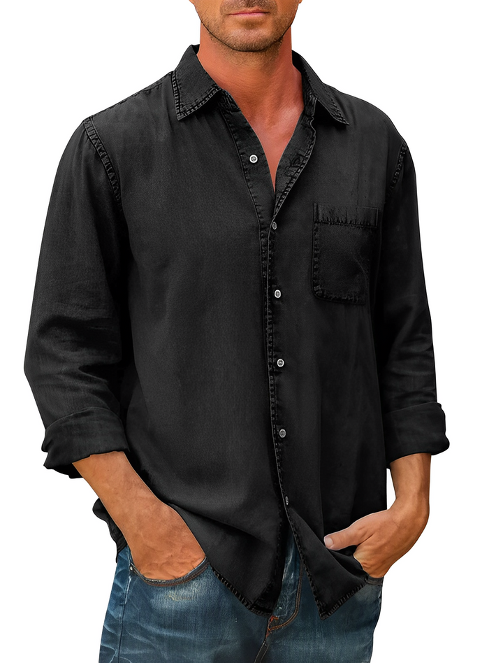 Camicia Uomo Casual in Denim Vestibilità Regular