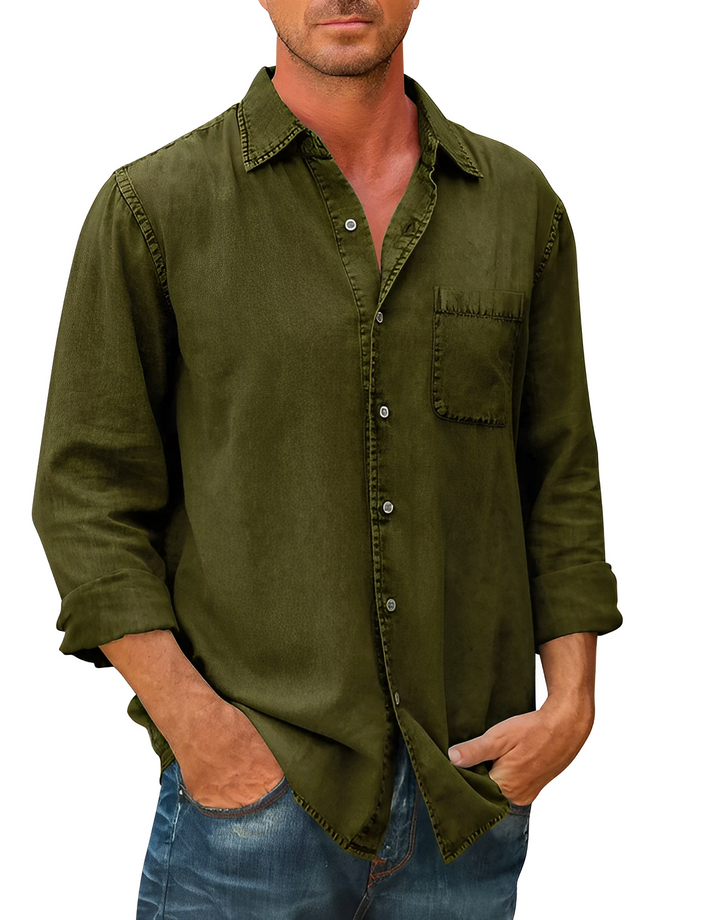 Camicia Uomo Casual in Denim Vestibilità Regular