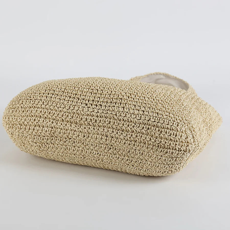 Borsa Spiaggia Donna in Paglia Stile Elegante