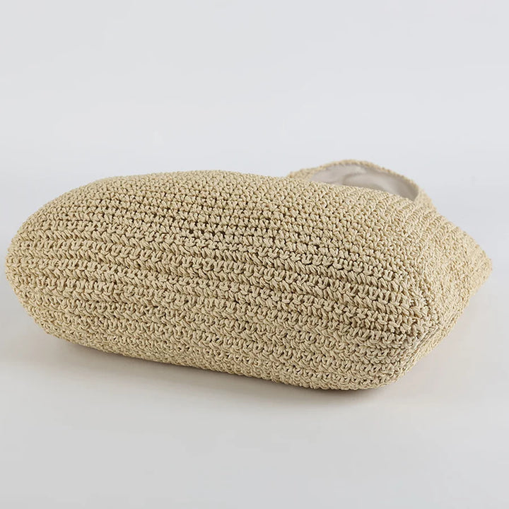 Borsa Spiaggia Donna in Paglia Stile Elegante