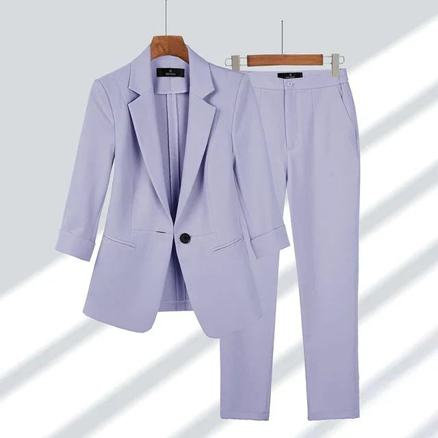 Completo Donna Blazer e Pantaloni Vestibilità Classica
