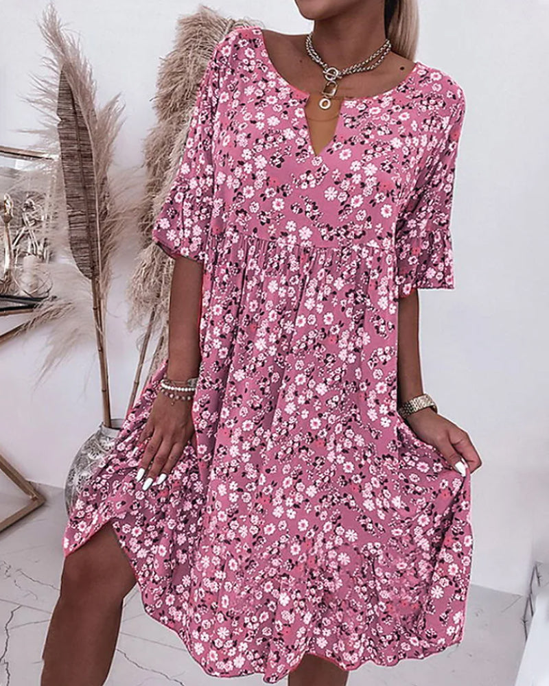 Abito Midi Donna Fantasia Floreale Estivo Leggero - Vesarelli