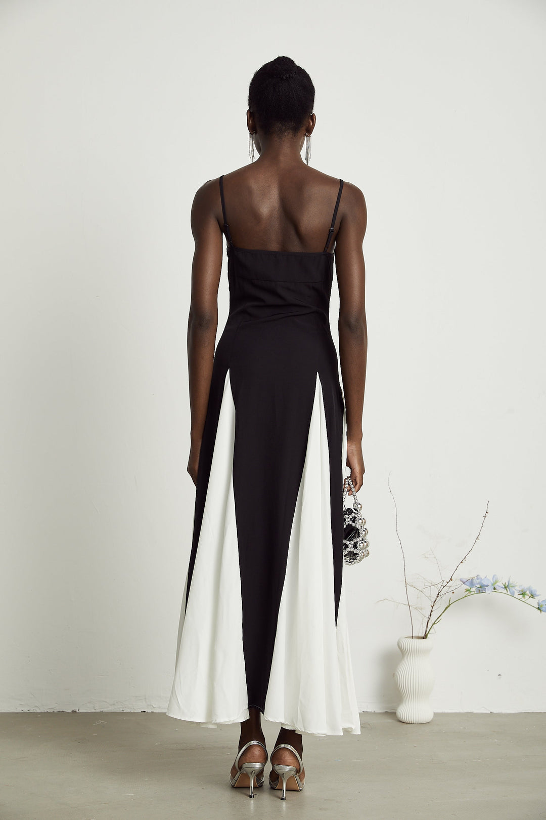 Abito Cerimonia Donna Maxi Bicolore Elegante