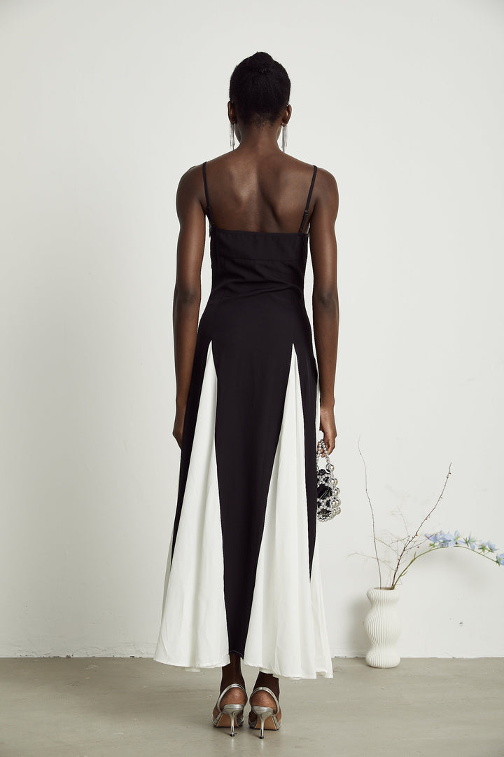 Abito Cerimonia Donna Maxi Bicolore Elegante
