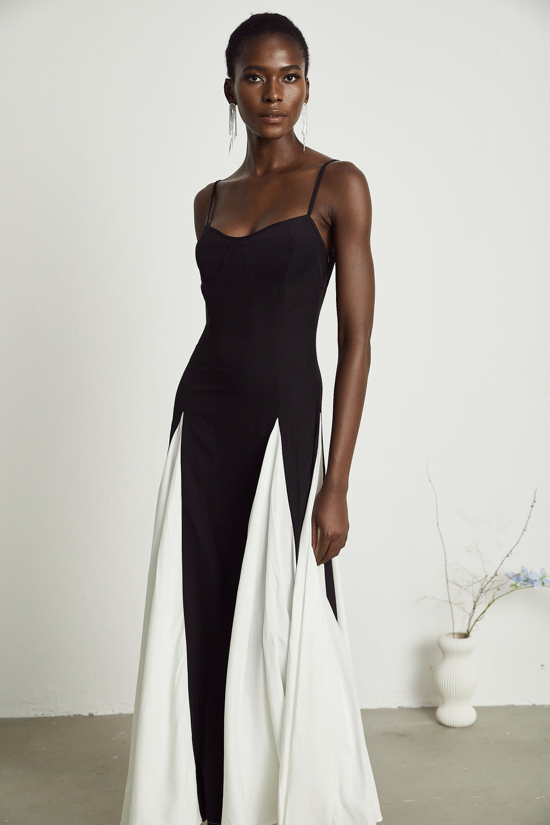 Abito Cerimonia Donna Maxi Bicolore Elegante