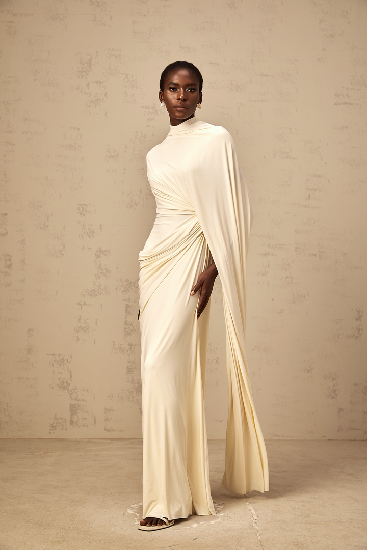 Abito Cerimonia Donna Drappeggio Elegante