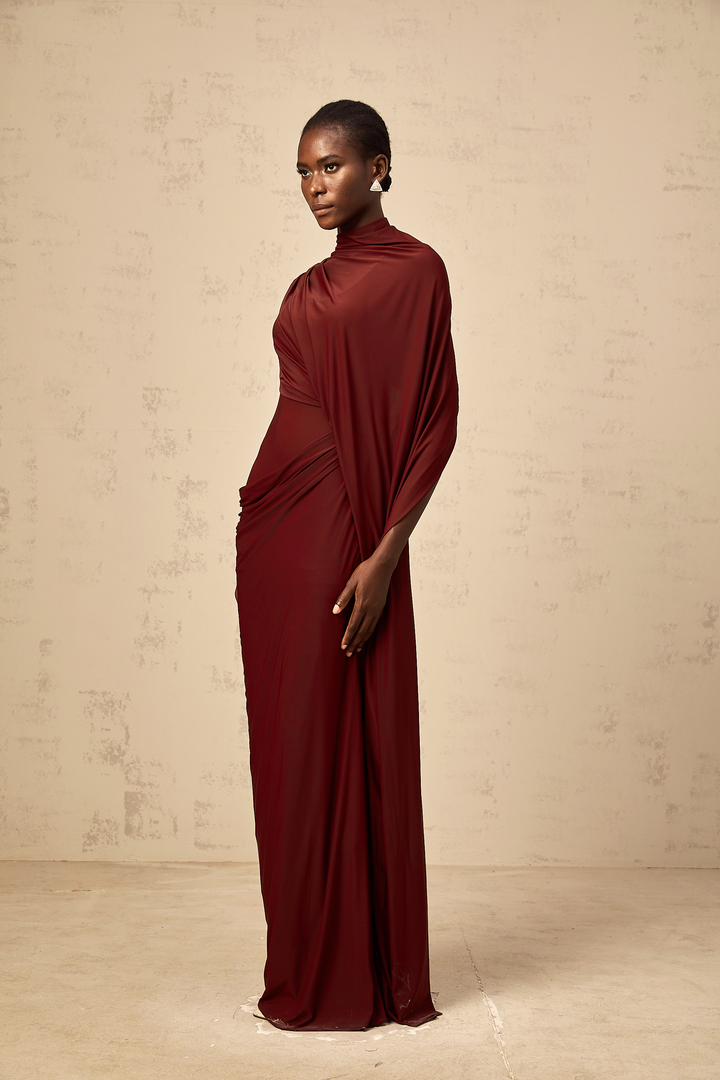 Abito Cerimonia Donna Drappeggio Elegante