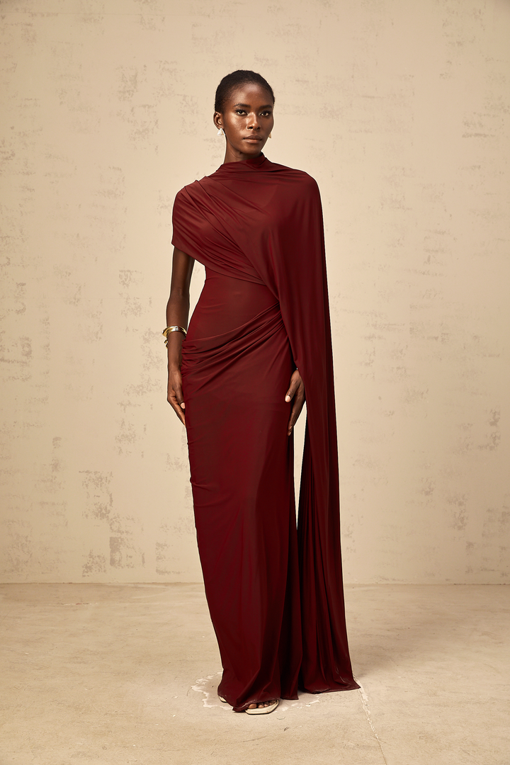 Abito Cerimonia Donna Drappeggio Elegante