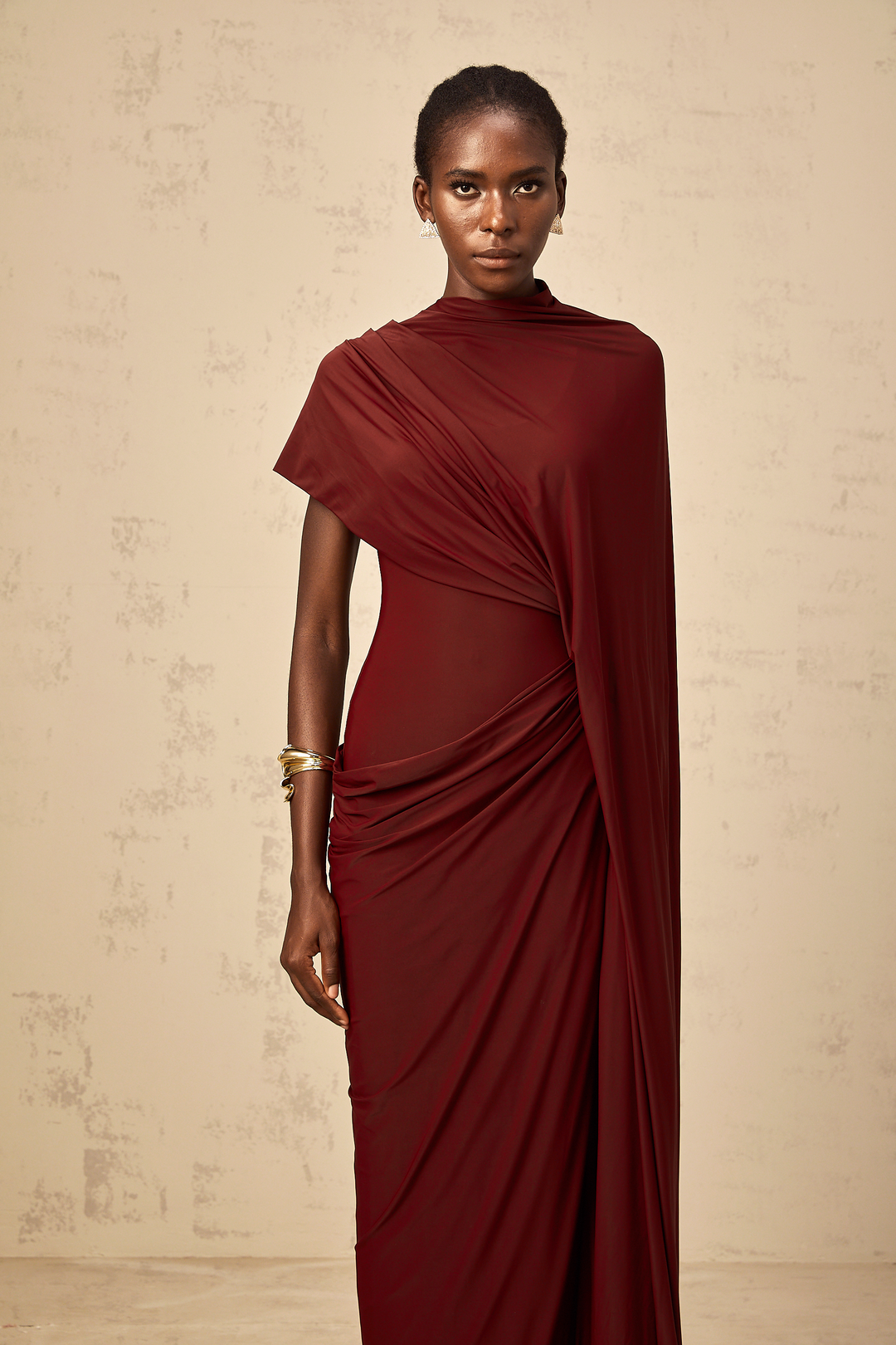 Abito Cerimonia Donna Drappeggio Elegante