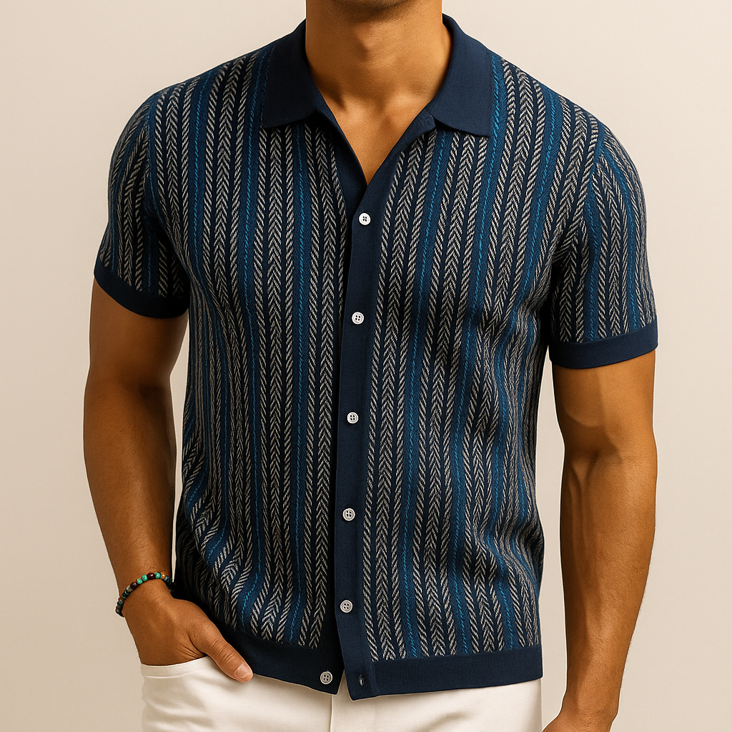 Camicia Uomo Cotone Colletto Classico Stile Smart Casual - Vesarelli