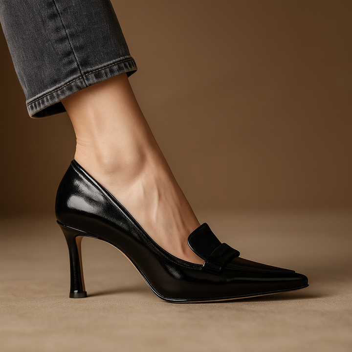 Décolleté Donna in Vernice Punta Stretta Tacco Alto