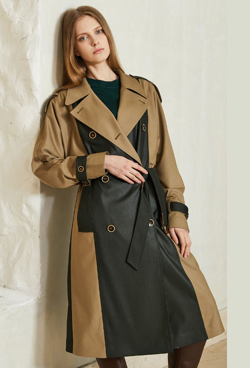 Trench Coat Donna Tessuto Leggero Cintura Regolabile