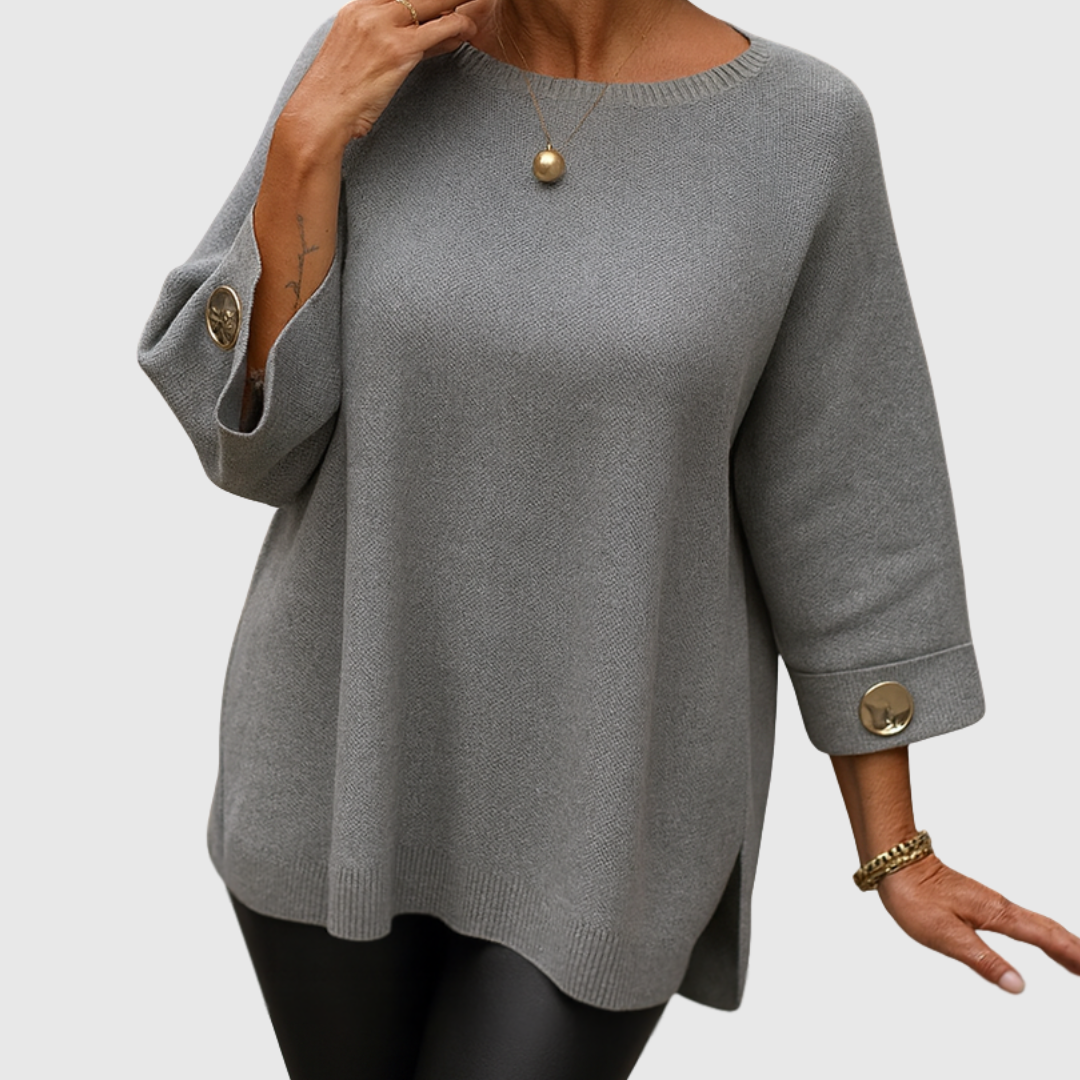 Maglione Donna Girocollo Lavorato a Maglia Manica Lunga Morbido