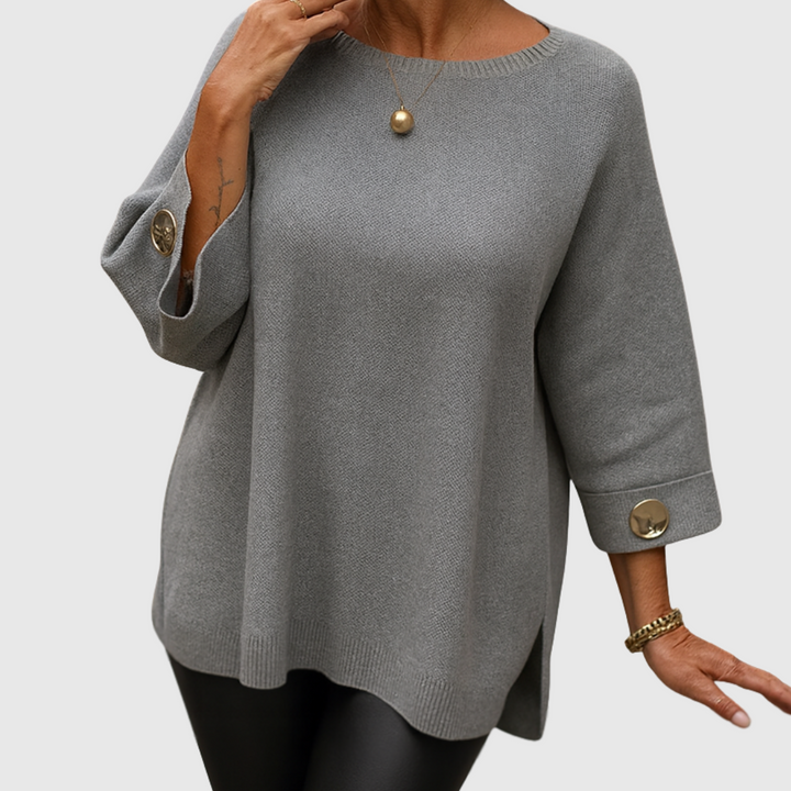 Maglione Donna Girocollo Lavorato a Maglia Manica Lunga Morbido