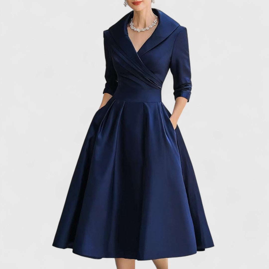Abito Midi Donna Vestibilità Fluida Finitura Sobria - Vesarelli